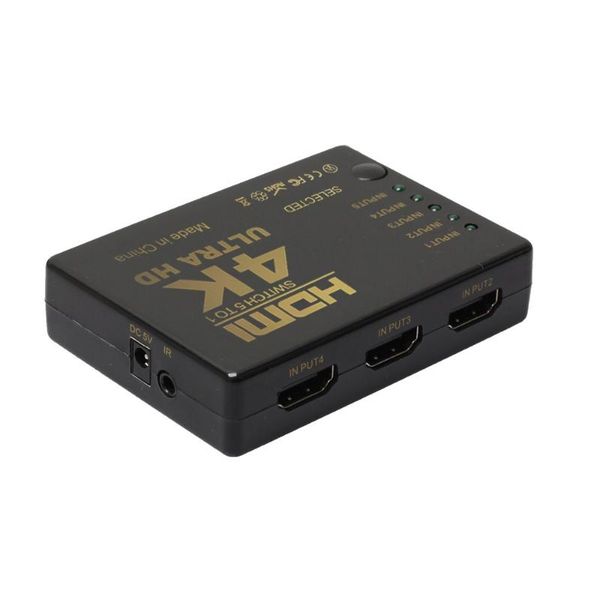 

audio cables & connectors 3d 5-port 4k switcher switch selector splitter hub ir remote for hdtv 1080p
