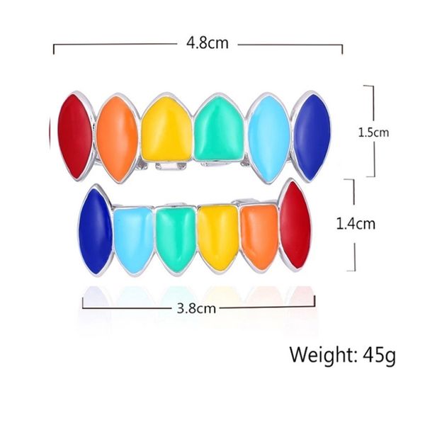 

2021hip hop tooth cover accessories april fool's day ball gold sleeve wolf teeth dress up european and american fashion, Silver