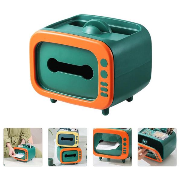 

1pc tissue box paper storage container (orange green) boxes & napkins