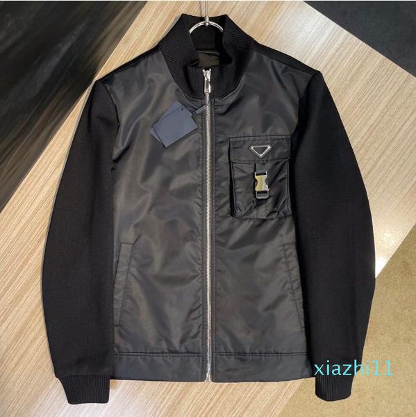 

2021 autumn and winter luxury men's bomber jackets multi pocket stitching designer stylish stand collar windproof mens casual, Black;brown