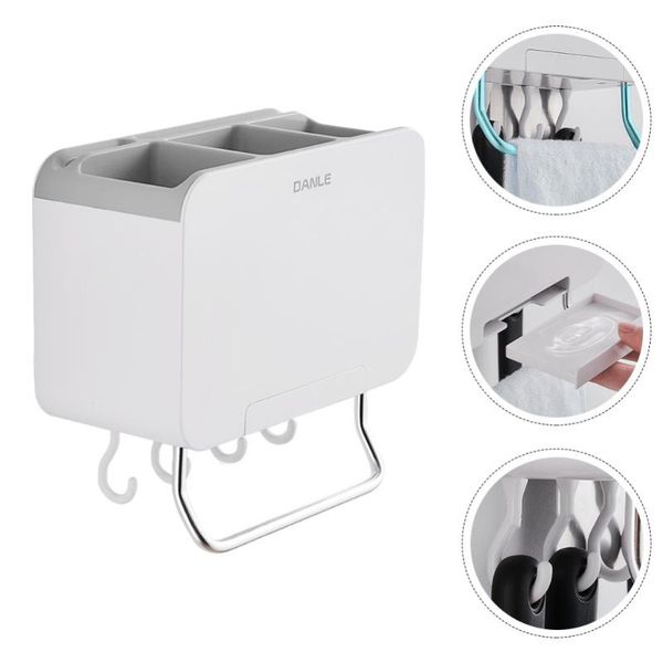 

kitchen storage & organization 1pc multi purpose holder punch creative rack (grey)