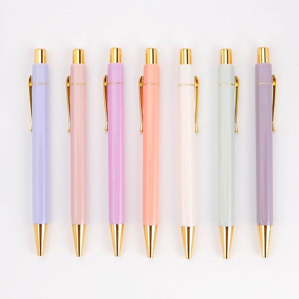 

ballpoint pens 56pcs luxury morandi color for school office supplies fashion novelty rose gold stationery customized logo, Blue;orange