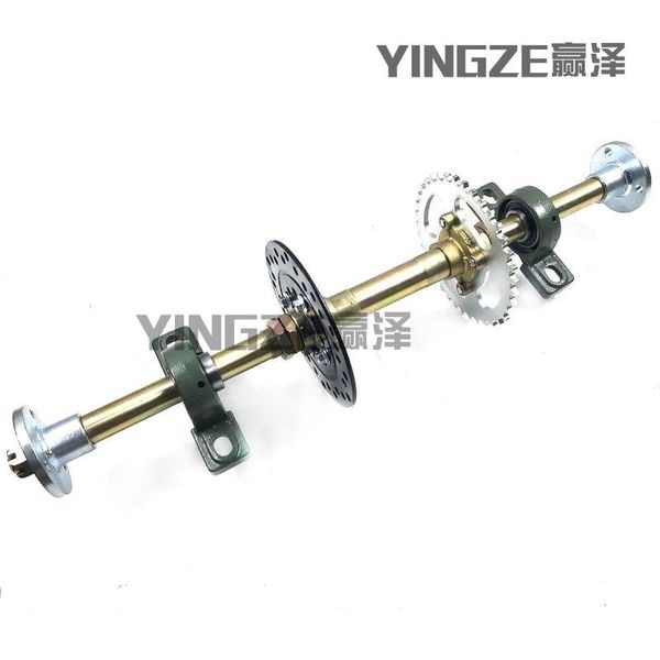 

pedals 650mm rear axle assy with 428# 37t sprocket 160mm brake disc ucp204 bearing m8*3 wheel hub fit for diy utv atv buggy bike parts