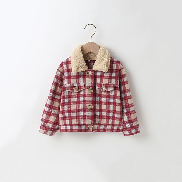 

spring and autumn plaid jacket girls' style leisure top, White