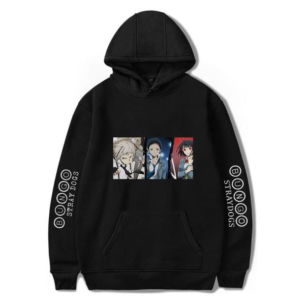 

men's hoodies & sweatshirts bungo stray dogs hoodie men/women sweatshirt anime hoody harajuku boy girls fashion tracksuits mens clothes, Black