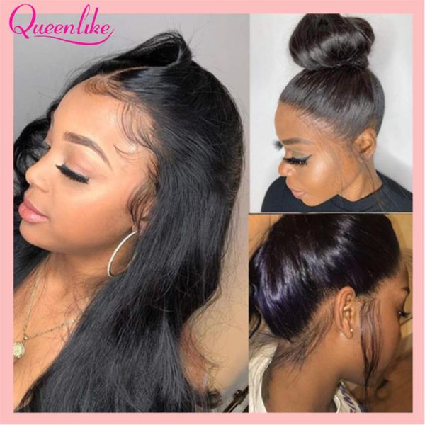 

lace wigs 38 40 42 inch brazilian bone straight 13x6 human hair 180% density 6x6 4x4 5x5 transparent closure for women, Black;brown