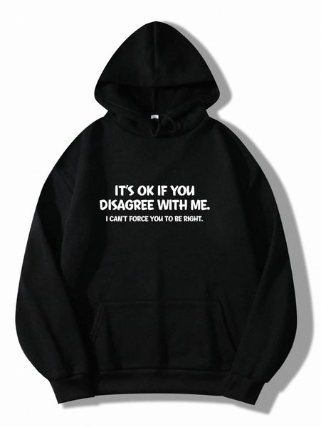 

slogan graphic kangaroo pocket drawstring thermal hoodie p5g2#, White;black