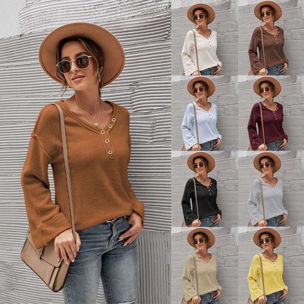 

autumn and winter solid color large v-neck sweater street trendy, White;black