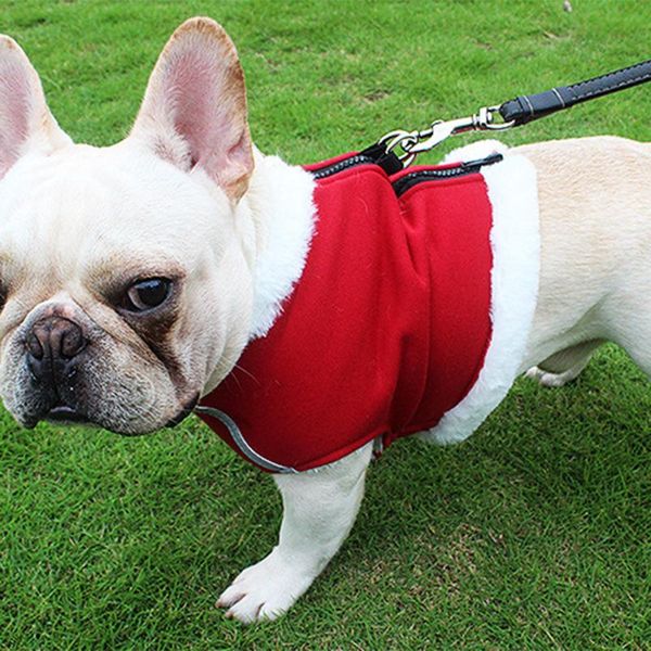 

dog collars & leashes winter warm pet vest harness leash clothes coat adjustable no pull reflective
