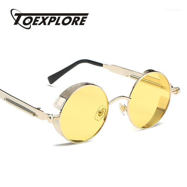 

sunglasses toexplore gothic steampunk women men brand designer eyewear round shades mirror eyeglasses fashion uv4001, White;black