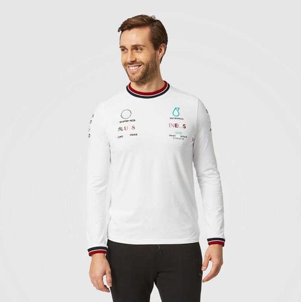 

petronas sweatshirts t shirts mercedes amg f1 formula one racing mens women casual long sleeve t-shirt benz lewis hamilton team work clothes, White;black