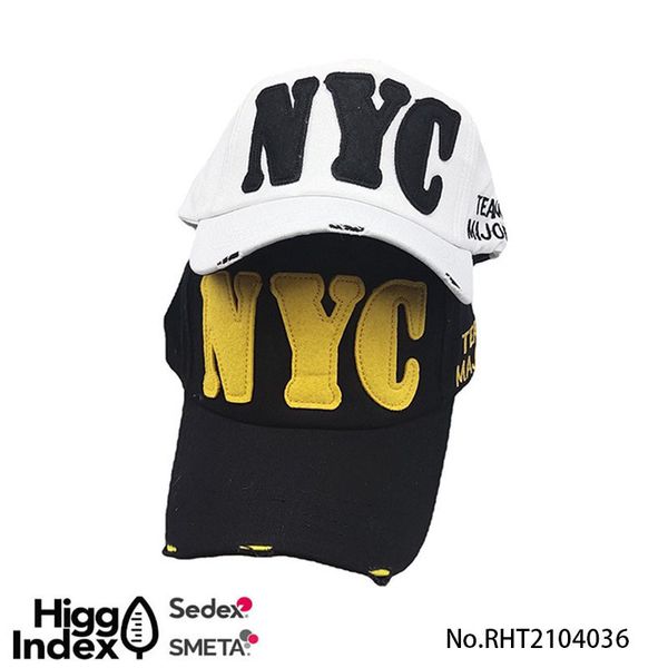 

nyc letter printed baseball cap couple's spring and summer sunscreen hat, Yellow