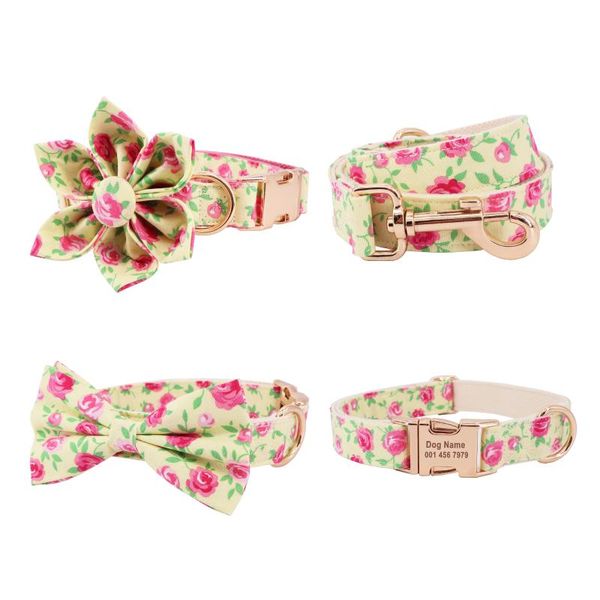 

rose girl dog collar flower,dog bowtie for big, small pet gift collars & leashes