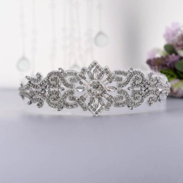

wedding sashes trixy s26 luxury silver rhinestone sash belts girdles for dress women accessories bride bridesmaid sequin belt, White