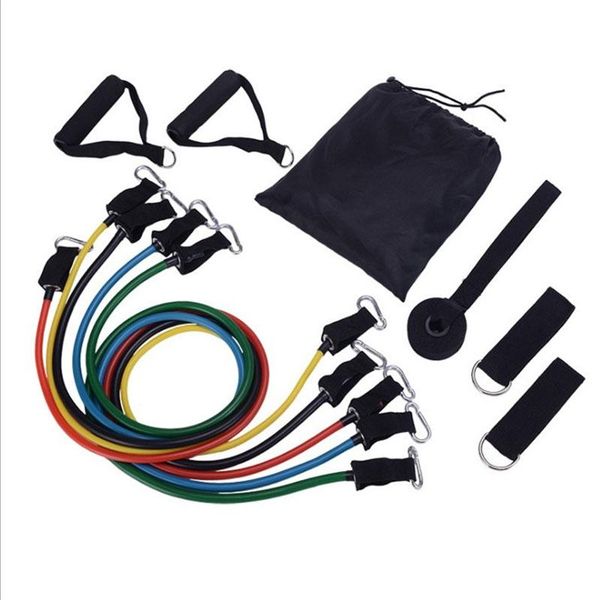 

11pcs/set pull rope fitness yoga rubber loop tube latex tubes exercises resistance bands excerciser body training workout