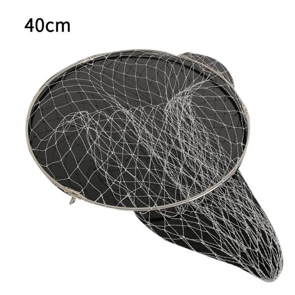 

fishing accessories durable portable folding stainless steel fish net outdoor tool
