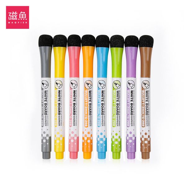 

painting pens color magnetic whiteboard office erasable water marker children's color pen, Black;red