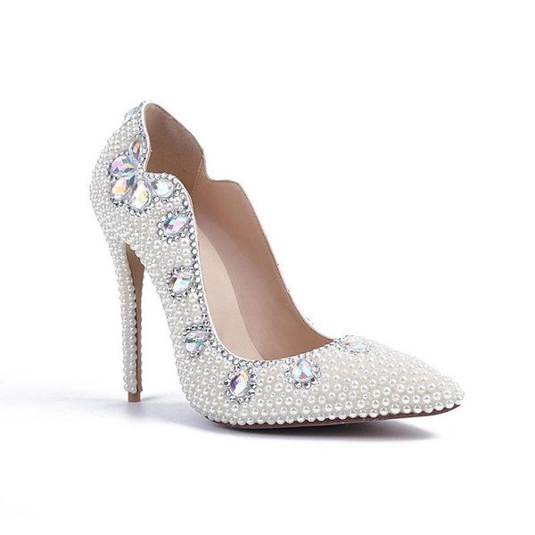 

women pumps high heels shoes fashion spring rhinestone .5cm thin bling wedding dress, Black