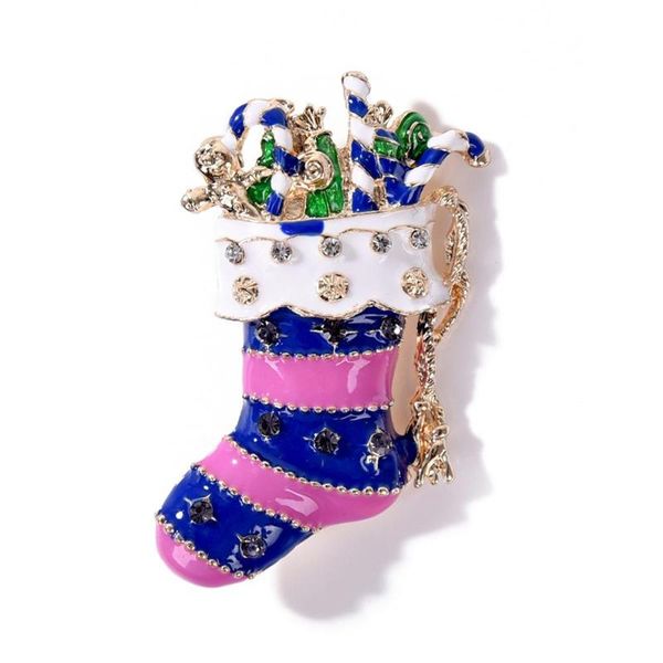 

pins, brooches christmas gifts wholesale rhinestone painted drops stockings boots gift alloy brooch, Gray