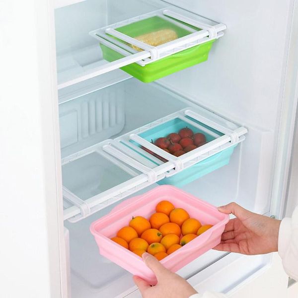 

storage bottles & jars kitchen accessories box container refrigerator organizer adjustable plastic fridge baskets pull-out drawer