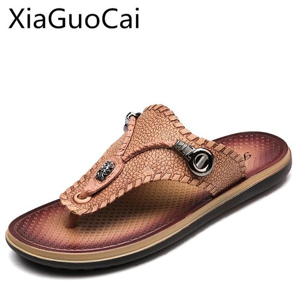 

slippers men's flat summer non-slip beach flip flops casual shoes outdoor for male footwear, Black