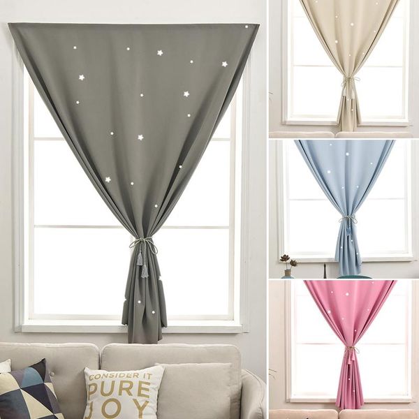 

curtain & drapes punch-blackout curtains hollow out stars for girl boy room bedroom living easy to disassemble windows