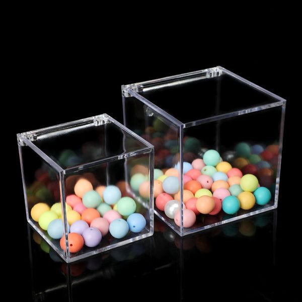 250pcs scatola quadrata in plastica trasparente per uso alimentare scatola di caramelle flip custodia trasparente per imballaggio regalo bomboniera souvenir DH5805