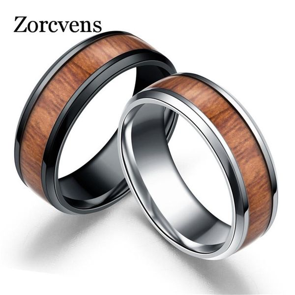 

modyle 2021 punk vintage stainless steel ring men's wedding retro wood grain design fashion party gift cluster rings, Golden;silver
