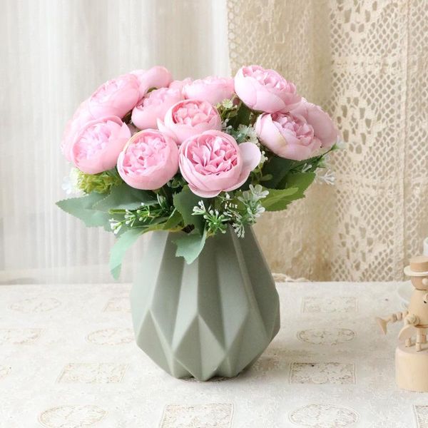 

decorative flowers & wreaths artificial for decoration silk rose peony mariage bouquet fake flower christmas home wedding decor