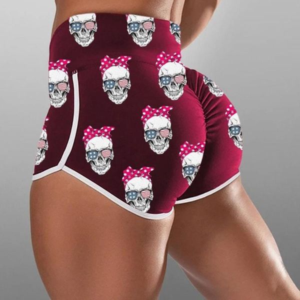 

women's shorts skull print summer women bottoms casual skinny fit elastic high waist female beachwear drop, White;black