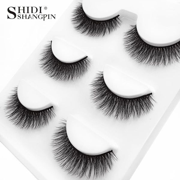 

fashion 3 pairs of fake eyelashes 3d mink hair handmade cross section beauty x-23 sale1