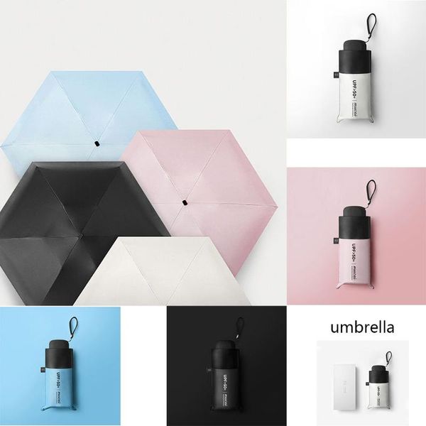 

umbrellas mini pocket small umbrella anti uv paraguas sunscreen rain wind-proof light folding portable gear for women girl