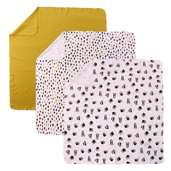 

blankets & swaddling 3 pcs 90x90cm baby pure cotton receiving blanket infants wraps born bath towel bedding shower gifts 40jc