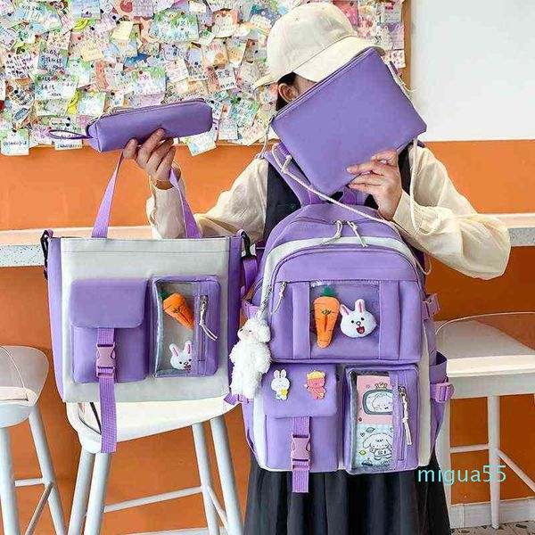 

backpack style 4 delige set mode casual grote lapleuke schooltassen