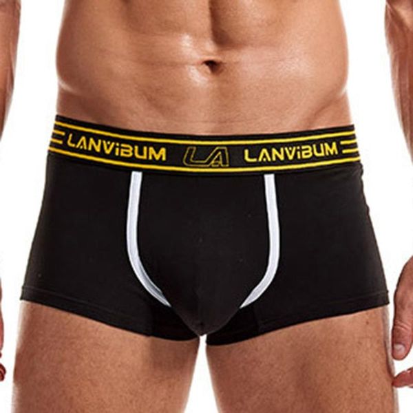 

underpants youth sports boxer shorts men's underwear cotton korean boys panties bugle pouch underpant male trunks a50, Black;white