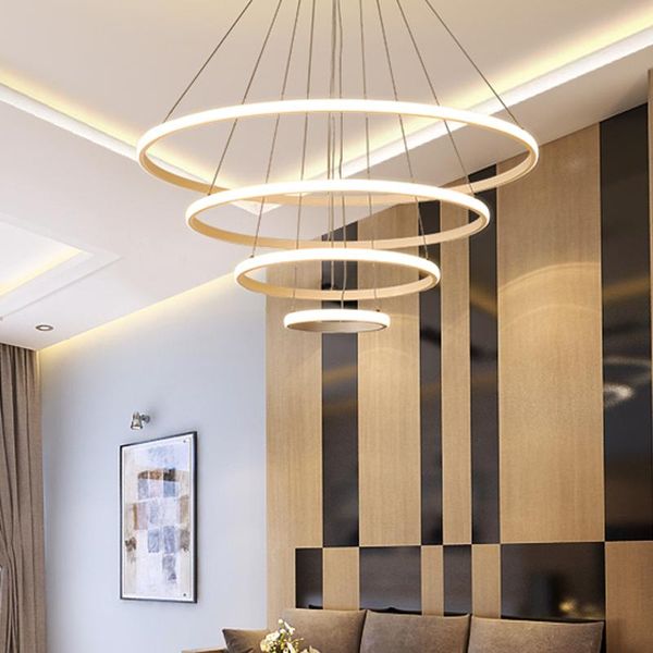 

pendant lamps modern aluminum linear rings led chandelier lighting for apply to the corridor, bathroom, warehouse, el garde minimalist