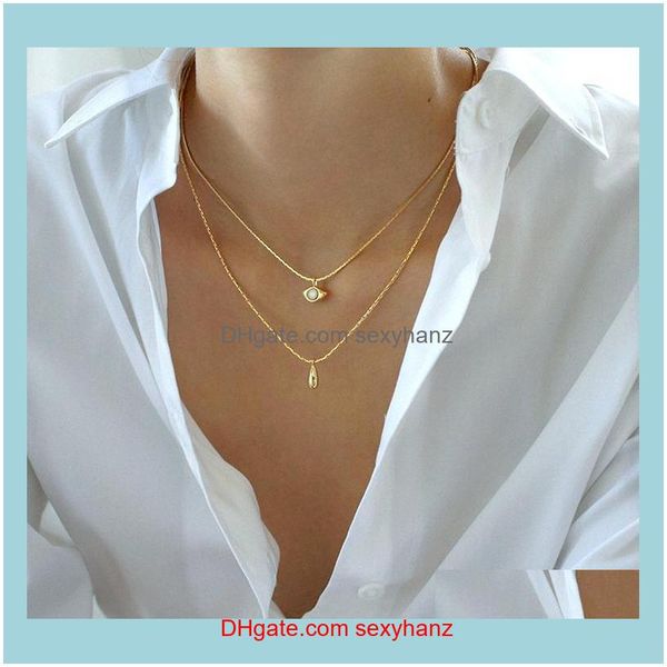 

necklaces & pendants jewelrytimeless wonder layered snake chain geo opal chains choker necklace women jewelry ins trendy boho egirl fancy go, Golden;silver