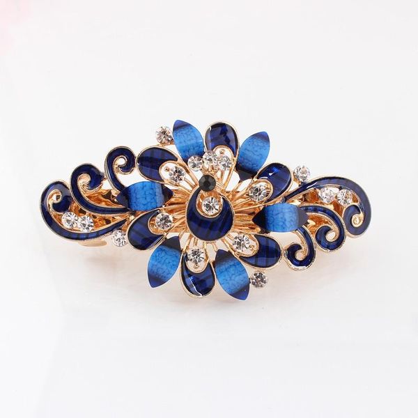 

hair clips & barrettes fashion 5 colors peacock crystal clip bridal pins headwear accessories for women, Golden;silver
