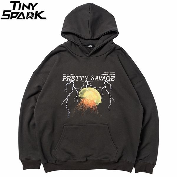 

men hoodie sweatshirt hip hop streetwear lightning hoodie pullover harajuku autumn winter fleece hoodies cotton hipster 210818, Black