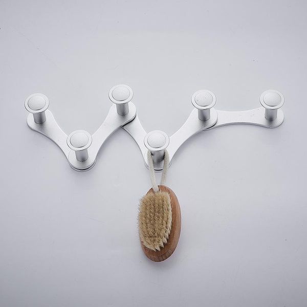 

robe hooks bathroom accessories silver black wall sticker adhesive clothes coat hat hanger aluminum mounted hook viscose