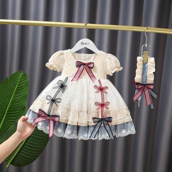 

girl's dresses baby clothing spanish lolita vintage bow stitching ball gown birthday party easter eid princess for girls a454, Red;yellow