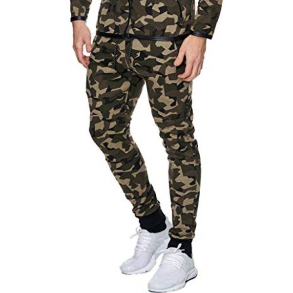 

fashion boutique pants men's sports camouflage printing corset casual, Black