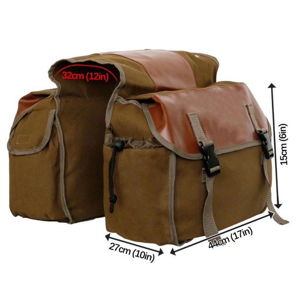 

outdoor bags bike pannier bag waterproof canvas bicycle rear seat carrier cycling double panniers pack