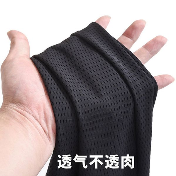 

summer large ice silk casual pants men's thin high elastic air conditioning korean loose mesh, Black