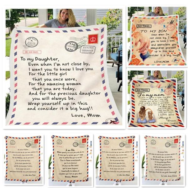 

blankets flannel blanket tomy daughter message letter quilt double lamb spanish language print home bed sofa express love