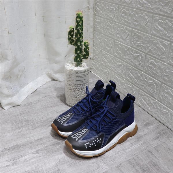 

Couple Blue casual shoes cool mesh+leather Non-slip rubber platform sneakers Men and Women's ouutdoor designer sneaker, 01