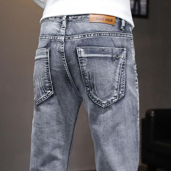 

men's jeans autumn skinny vintage clothes men stretch regular denim for man black blue classic korea style