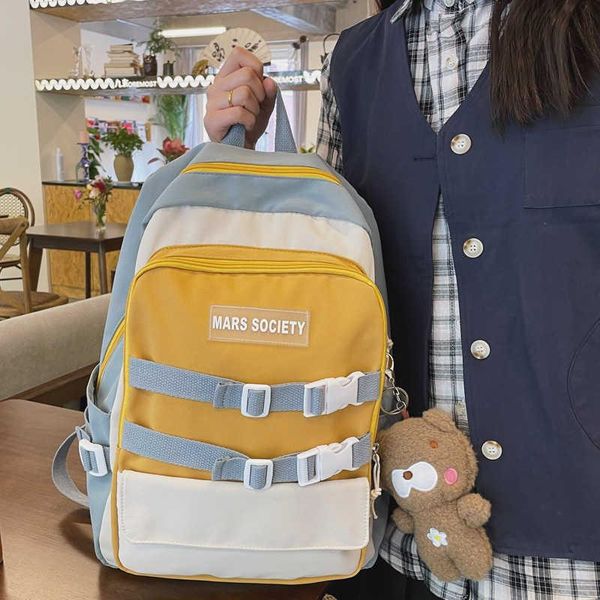 

backpack dwaterproof water nylon female capacity buttoned teen travel bag cow