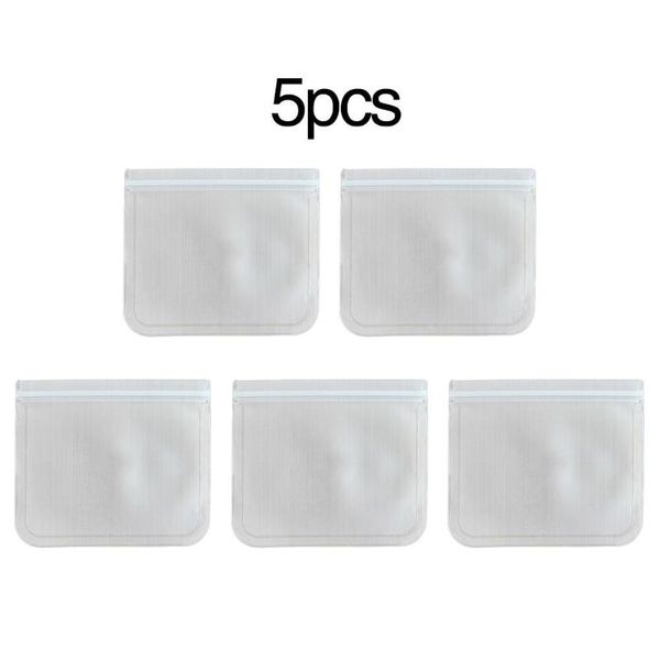 

food savers & storage containers 5pcs reusable ing bags zip-lock leakproof lunch bag for home organization