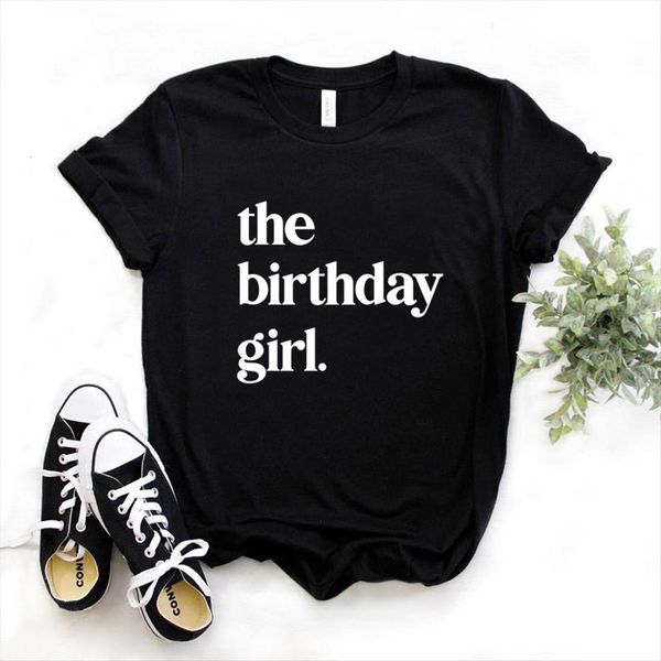 

the birthday girl print cotton womens casual funny yong tee a 1386, White